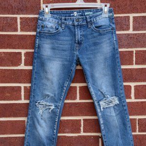 7 FOR ALL MANKIND Paxtyn Distressed Skinny Fit Jeans Sz. 10 (26 x 24.5)
